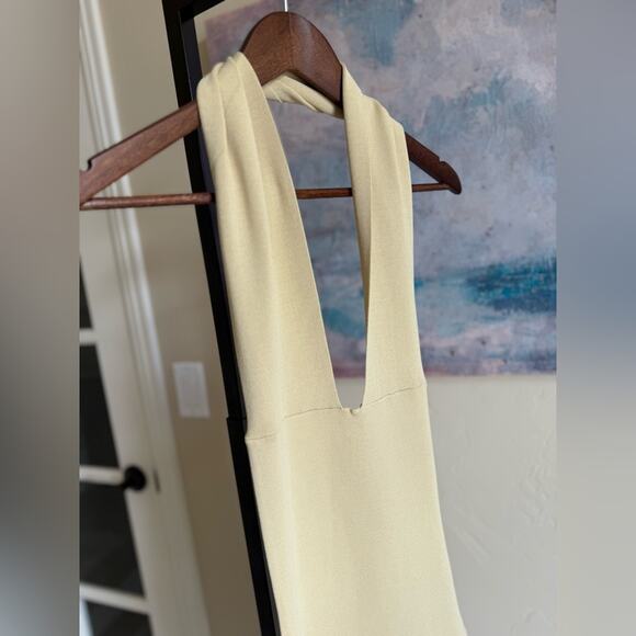 WeWoreWhat Viscose Nylon Halter Neck Midi Dress Women’s Small Tan - Picture 4 of 6